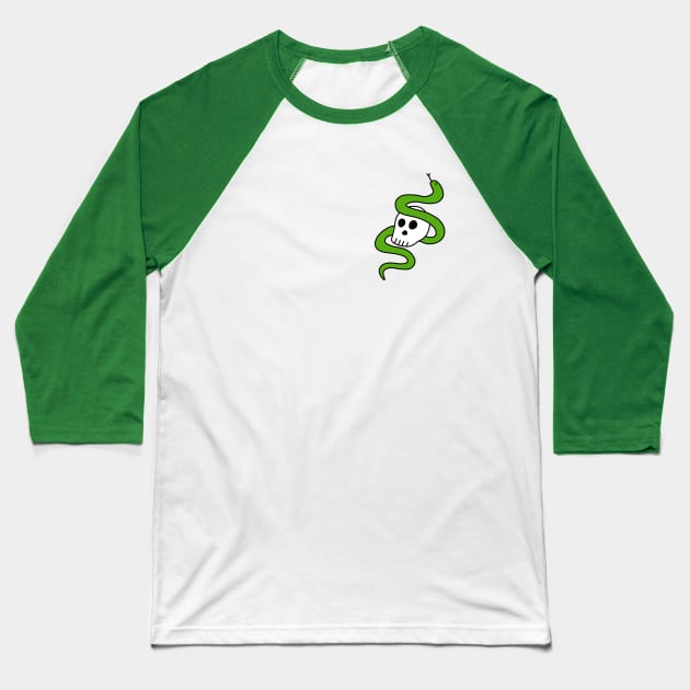 Skull and Snake Baseball T-Shirt by Ashleigh Green Studios